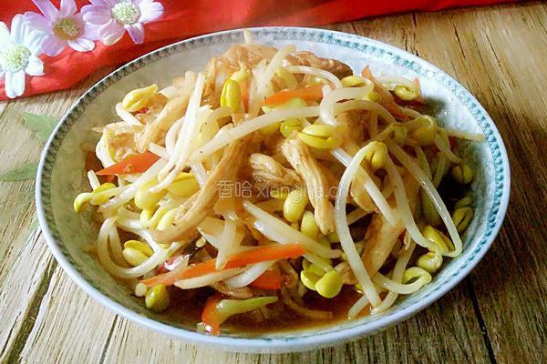 黄豆芽炒肉丝