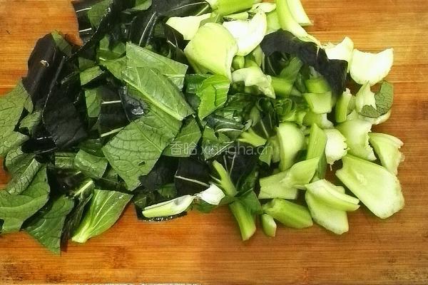 紫青菜烩香菇的做法图解2