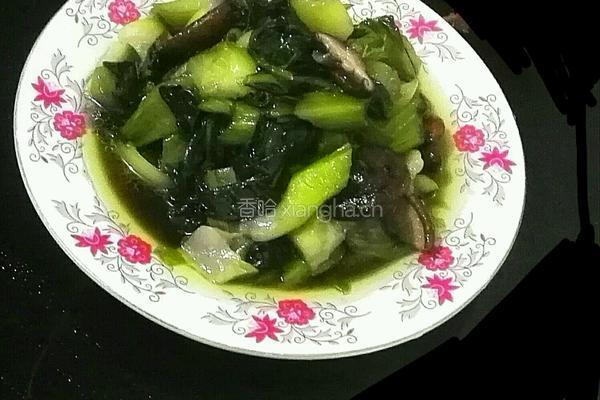 紫青菜烩香菇的做法图解9