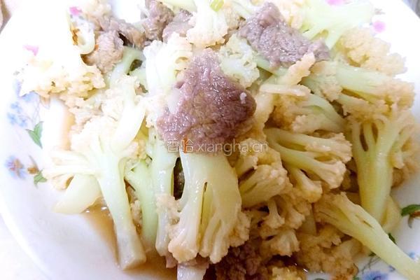 肉片爆炒有机菜花的做法图解6