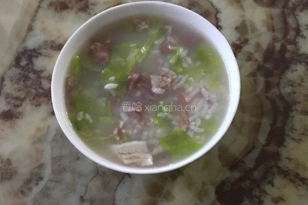 培根时蔬粥的做法图解2