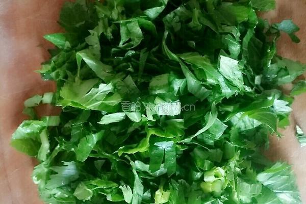 芹菜叶麦饭的做法图解2