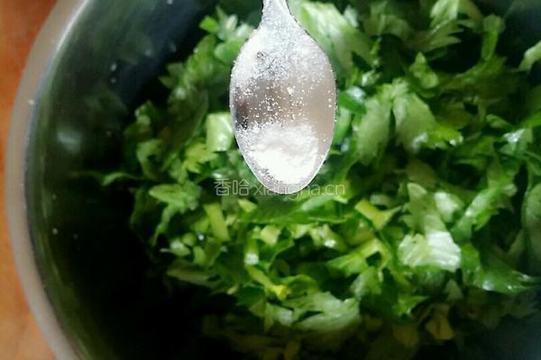 芹菜叶麦饭的做法图解3