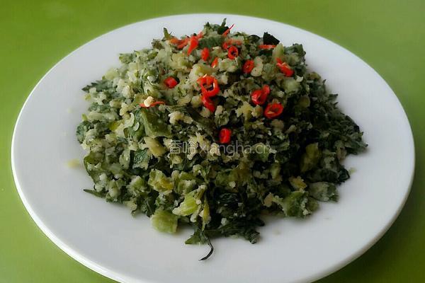 芹菜叶麦饭的做法图解11