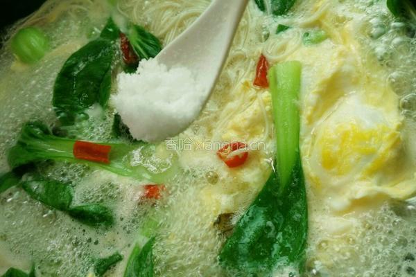 青菜鸡蛋面的做法图解9