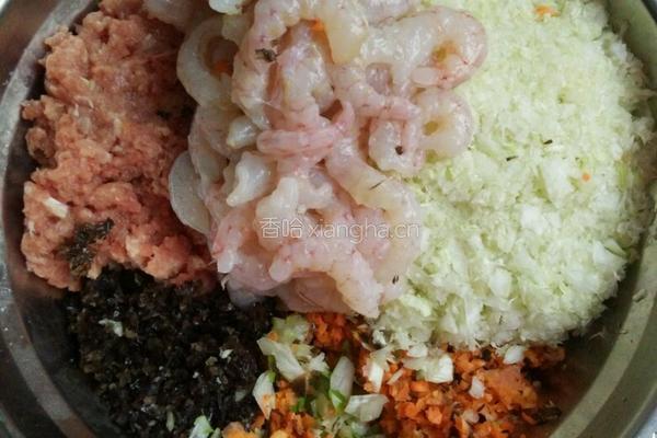 白菜虾仁饺子的做法图解3