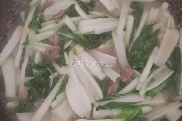 小白菜炒牛肉的做法图解7