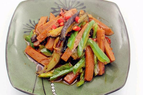豆瓣茄子火腿的做法图解8