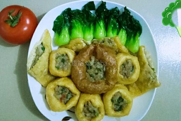 酿蒸油豆腐的做法图解7
