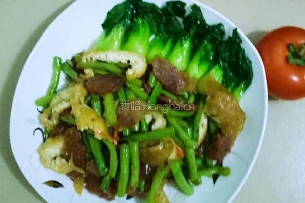 腊肠炒豆角的做法图解7
