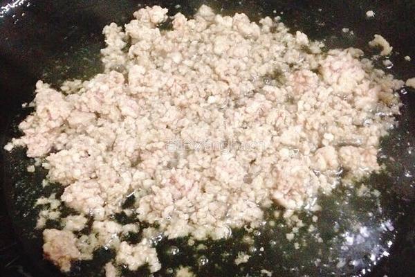 肉末炒口蘑的做法图解4