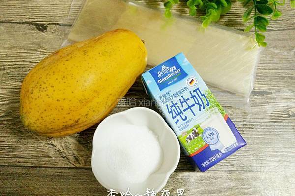 木瓜牛奶冻的做法图解2