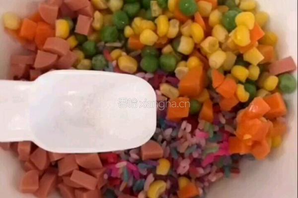 南瓜糯米彩饭的做法图解7