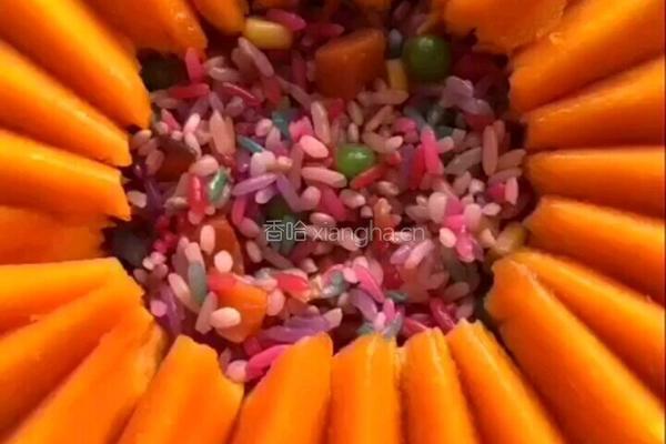 南瓜糯米彩饭的做法图解8