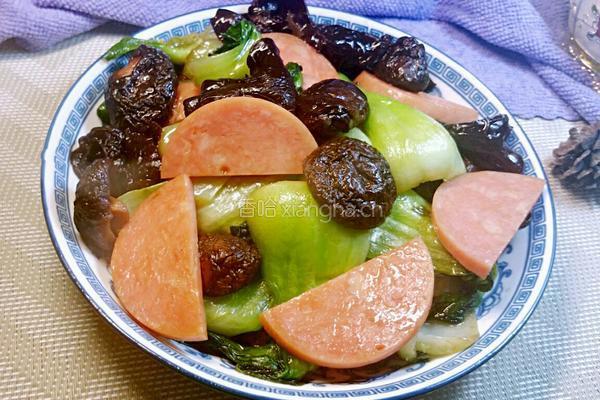 蚝油油菜扒香菇的做法图解8