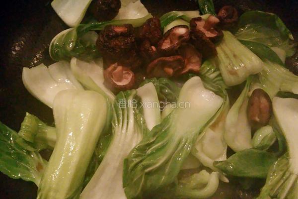 蚝油油菜扒香菇的做法图解4