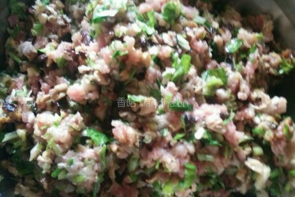 韭菜鸡蛋（香菇芹菜肉）包子的做法图解4