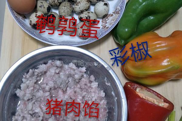 彩椒肉馅蒸蛋的做法图解1
