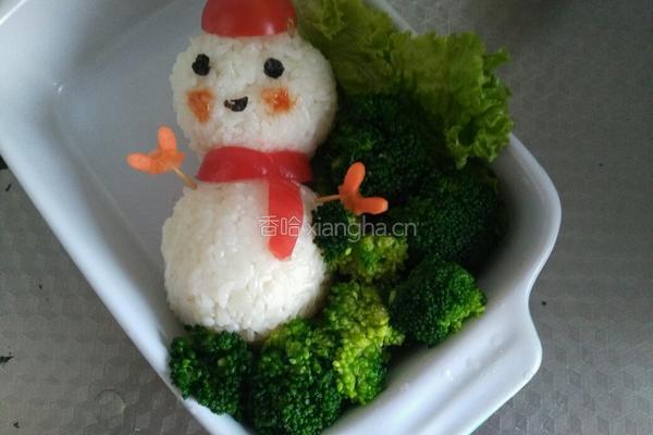 圣诞雪人饭团的做法图解15