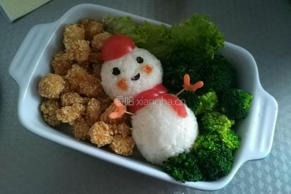 圣诞雪人饭团的做法图解16