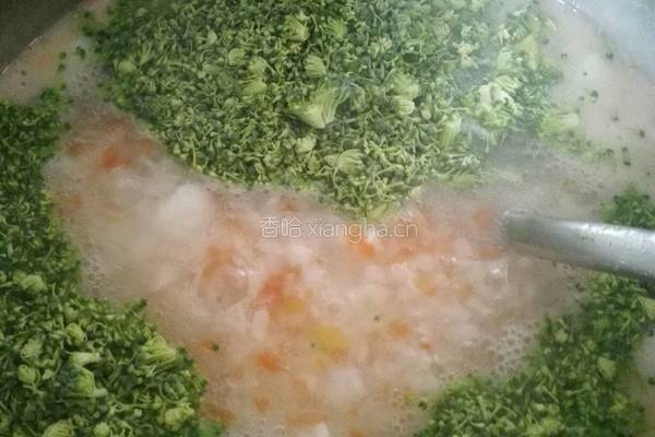 鲜蔬龙利鱼粥的做法图解3