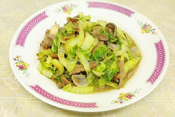 白菜炒猪肝的做法图解7