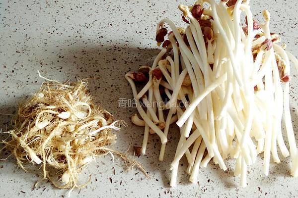 炝炒花生芽的做法图解1