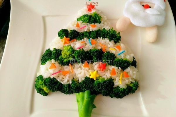 西兰花白米圣诞树的做法图解13