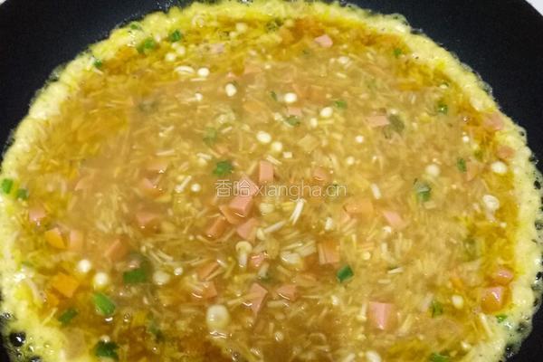 金针菇鸡蛋饼的做法图解5