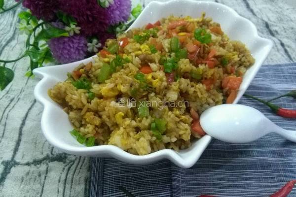 三色鸡蛋炒饭的做法图解1