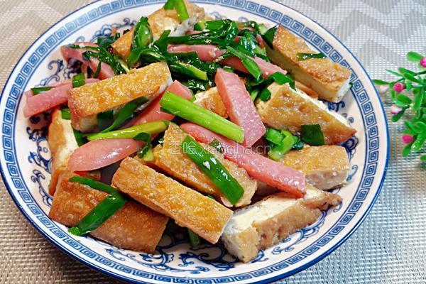 韭菜火腿炒香干的做法图解8