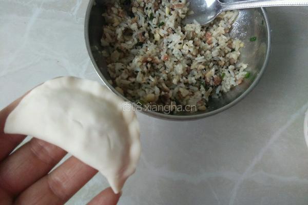 米饺煎饺(香菇腊肉马蹄米饭馅)的做法图解10