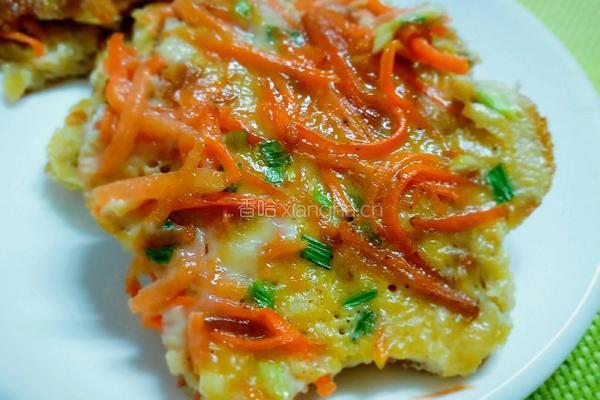 胡萝卜丝鸡蛋饼的做法图解7