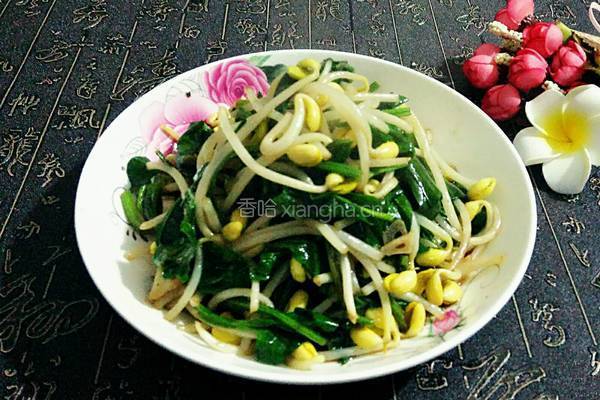 菠菜炒黄豆芽的做法图解8