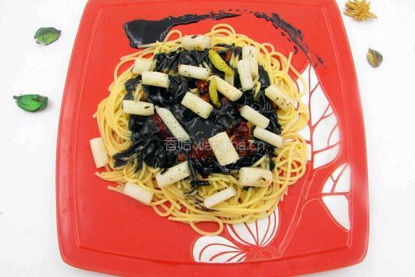 意大利黑芝麻酱面 的做法图解4