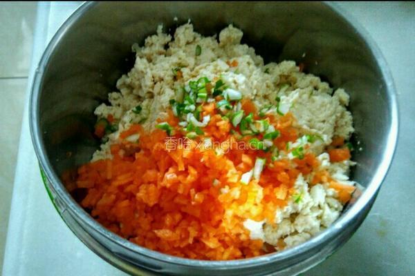 香煎胡萝卜豆腐肉饼的做法图解4