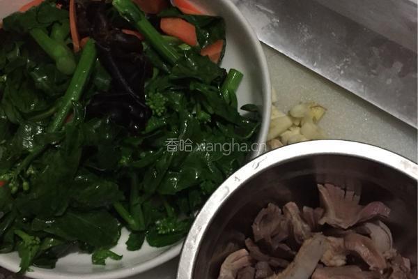 珍花炒芥兰苗的做法图解2