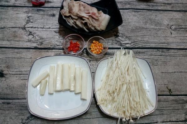 爆竹~山药金针菇培根卷的做法图解2