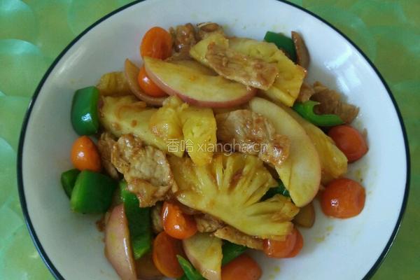 苹果菠萝炒肉片