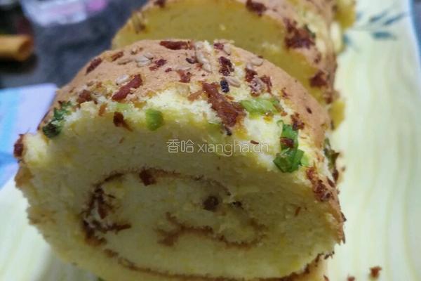 南瓜葱花肉松蛋糕卷的做法图解16