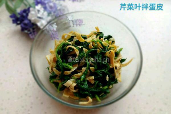 芹菜叶拌蛋皮的做法图解3