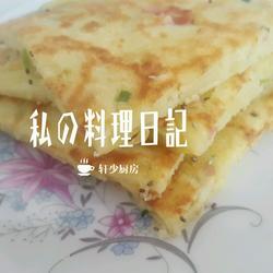 土豆丝培根芝麻蛋饼（3人份少油版）的做法[图]