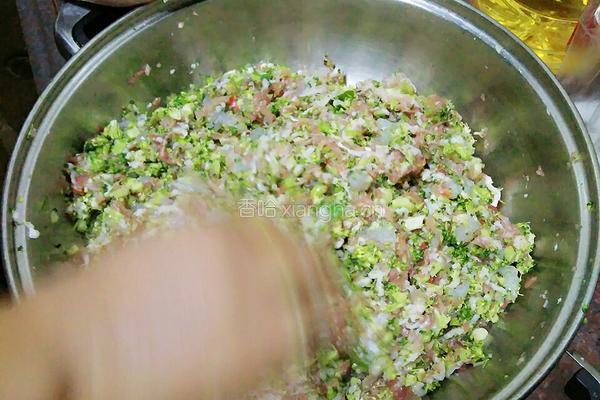 西兰花猪肉鲜虾饺的做法图解4