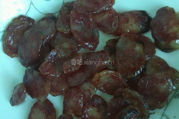 芥兰炒腊味的做法图解4
