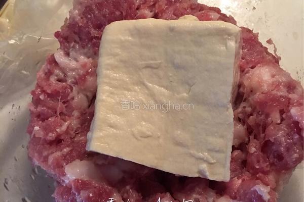 豆腐煎肉饼的做法图解3