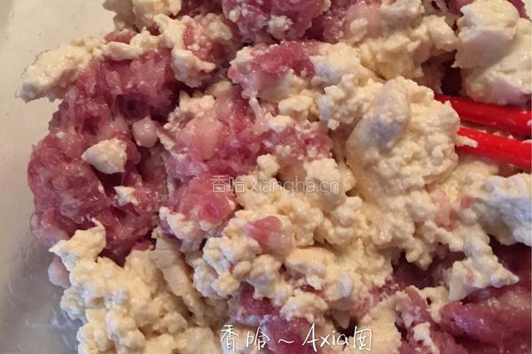 豆腐煎肉饼的做法图解4