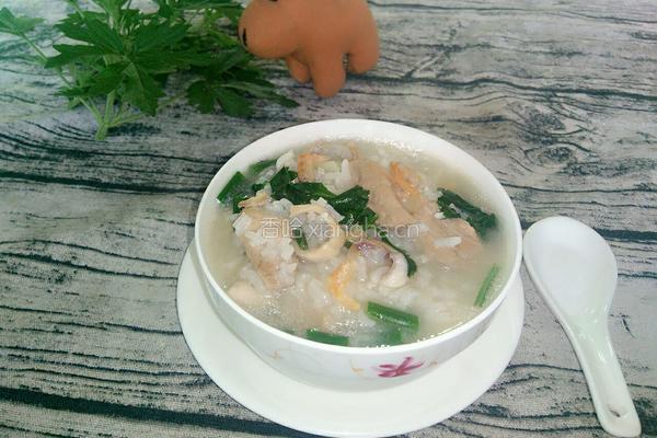 鱿鱼瘦肉虾米粥的做法图解11