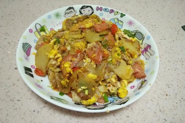 土豆片炒鸡蛋火腿的做法图解9