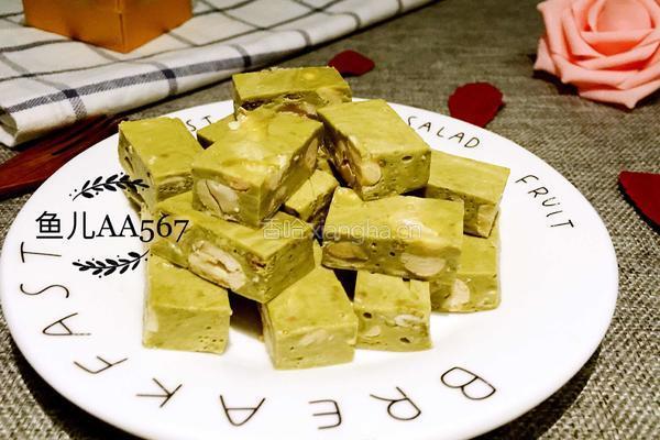 抹茶牛轧糖的做法图解8