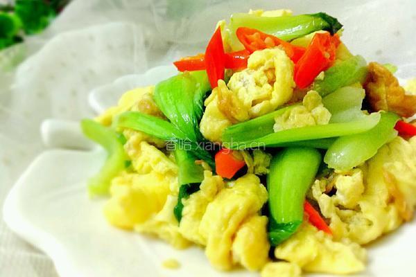 小白菜炒鸡蛋的做法图解8